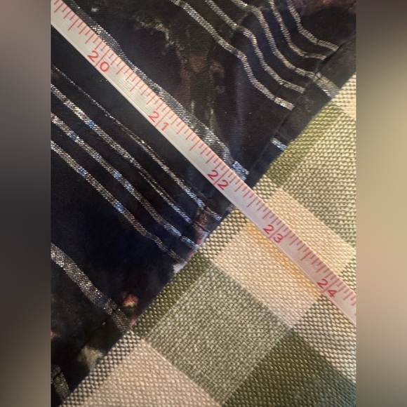 Anthropologie Pilcro Black Floral Motif w/ Silver metallic threading + Ruffles - Picture 13 of 15